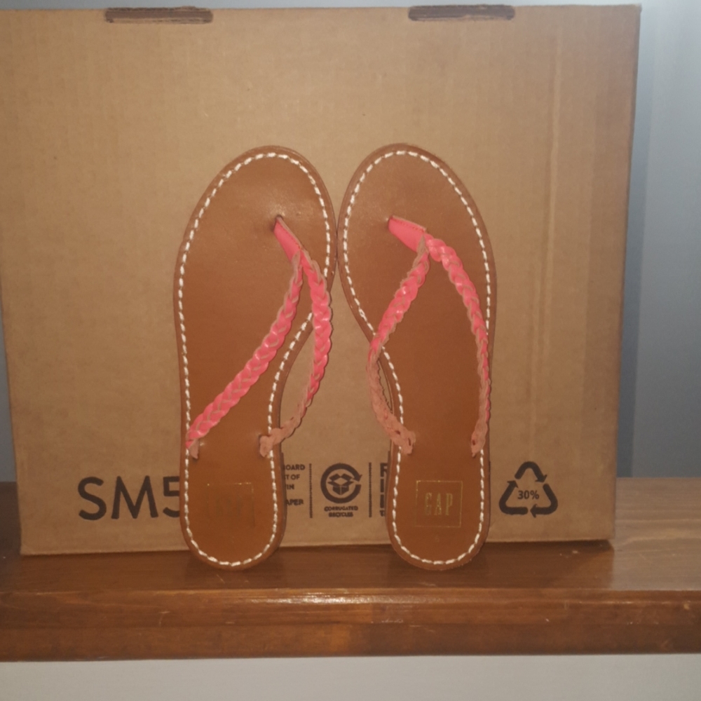 Gap Braided Leather Flip Flops